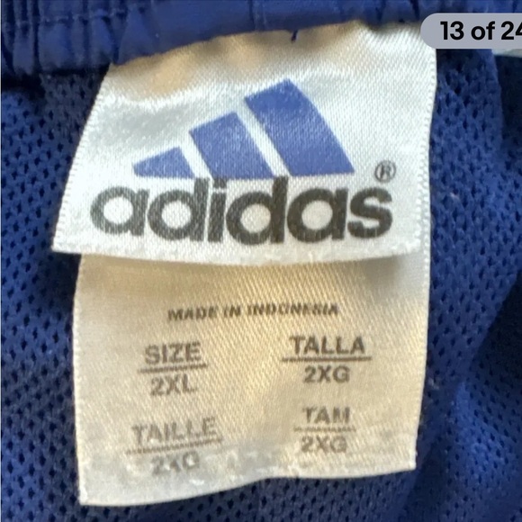 Vintage 2000 Adidas Mens 2 XL Track Warmup Pants, Ankle Zip Navy Blue - Picture 4 of 16